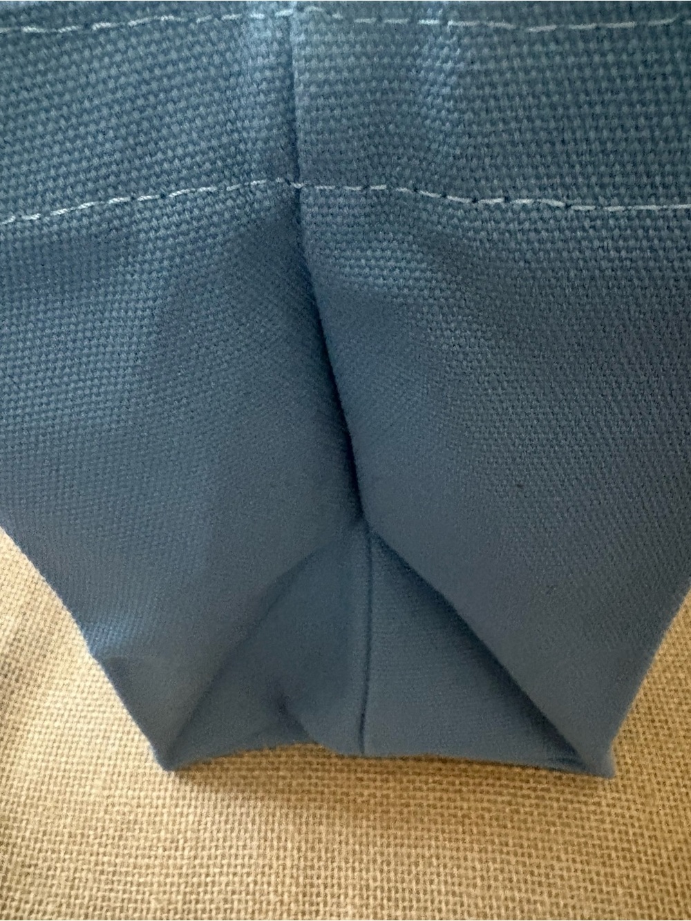 Prada Dusty Blue Canvas Tote with Triangular Logo - Picture 5 of 5